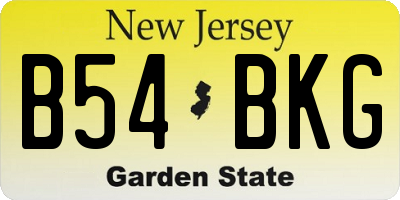 NJ license plate B54BKG
