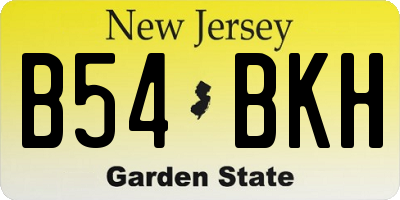 NJ license plate B54BKH