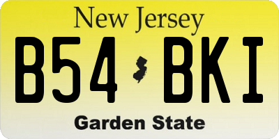 NJ license plate B54BKI