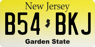 NJ license plate B54BKJ
