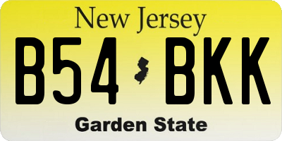 NJ license plate B54BKK