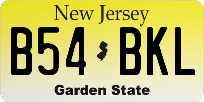 NJ license plate B54BKL