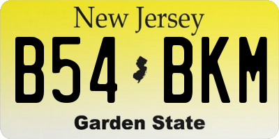 NJ license plate B54BKM
