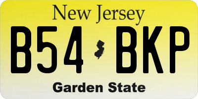 NJ license plate B54BKP
