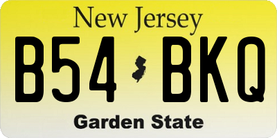 NJ license plate B54BKQ