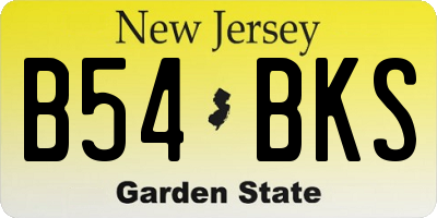 NJ license plate B54BKS