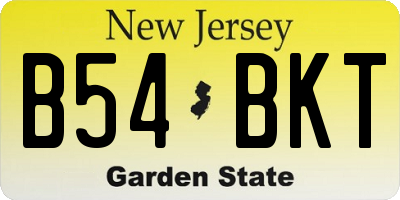 NJ license plate B54BKT