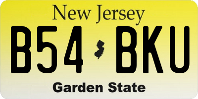 NJ license plate B54BKU