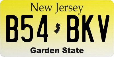 NJ license plate B54BKV