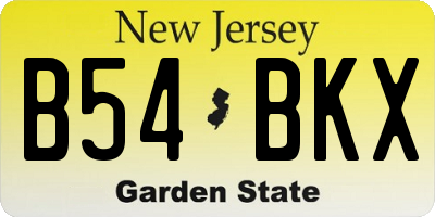 NJ license plate B54BKX