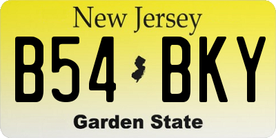 NJ license plate B54BKY