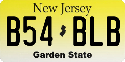 NJ license plate B54BLB