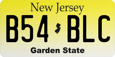 NJ license plate B54BLC