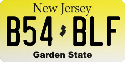 NJ license plate B54BLF