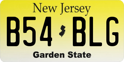 NJ license plate B54BLG