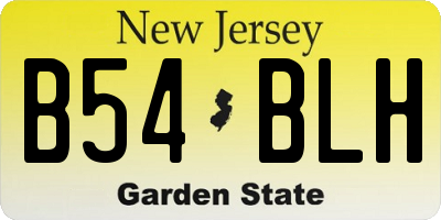 NJ license plate B54BLH