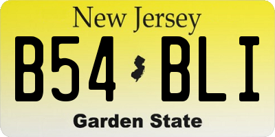 NJ license plate B54BLI