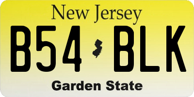 NJ license plate B54BLK
