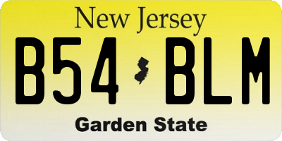 NJ license plate B54BLM