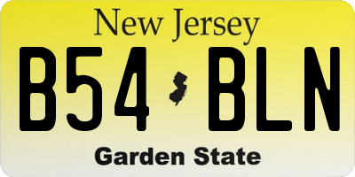 NJ license plate B54BLN