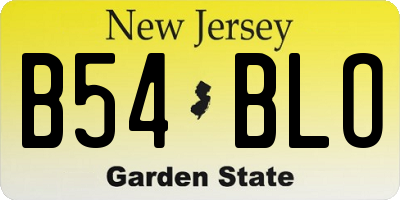 NJ license plate B54BLO