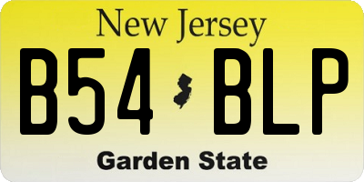 NJ license plate B54BLP
