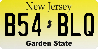 NJ license plate B54BLQ