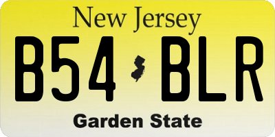 NJ license plate B54BLR