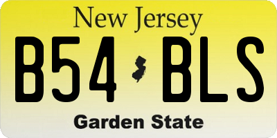 NJ license plate B54BLS