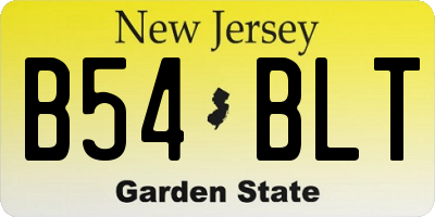 NJ license plate B54BLT