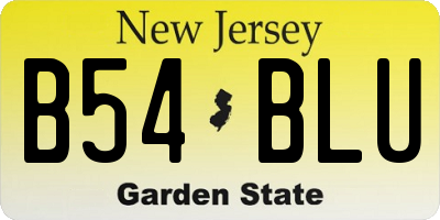 NJ license plate B54BLU