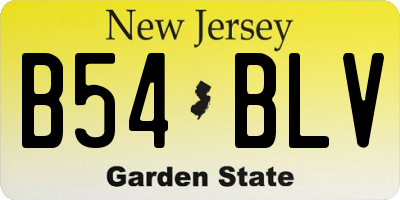 NJ license plate B54BLV