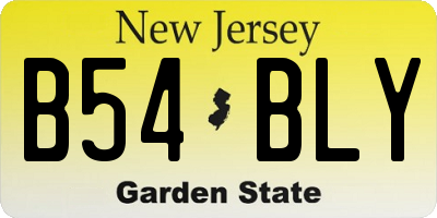 NJ license plate B54BLY