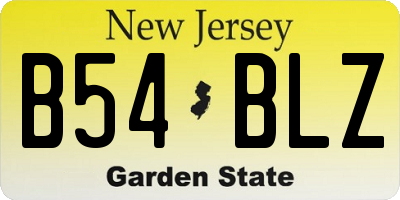 NJ license plate B54BLZ