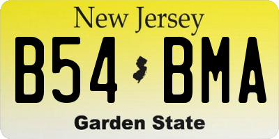 NJ license plate B54BMA