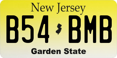 NJ license plate B54BMB