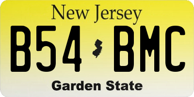 NJ license plate B54BMC