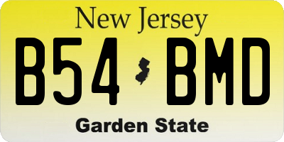 NJ license plate B54BMD