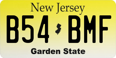 NJ license plate B54BMF