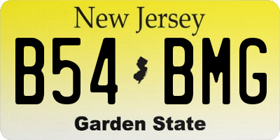 NJ license plate B54BMG