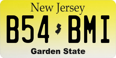 NJ license plate B54BMI
