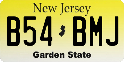 NJ license plate B54BMJ
