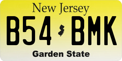 NJ license plate B54BMK