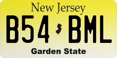 NJ license plate B54BML