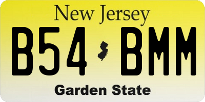 NJ license plate B54BMM