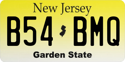 NJ license plate B54BMQ