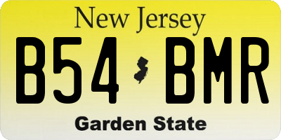 NJ license plate B54BMR