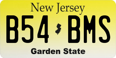 NJ license plate B54BMS