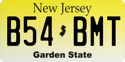 NJ license plate B54BMT