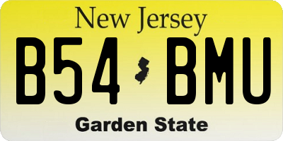 NJ license plate B54BMU